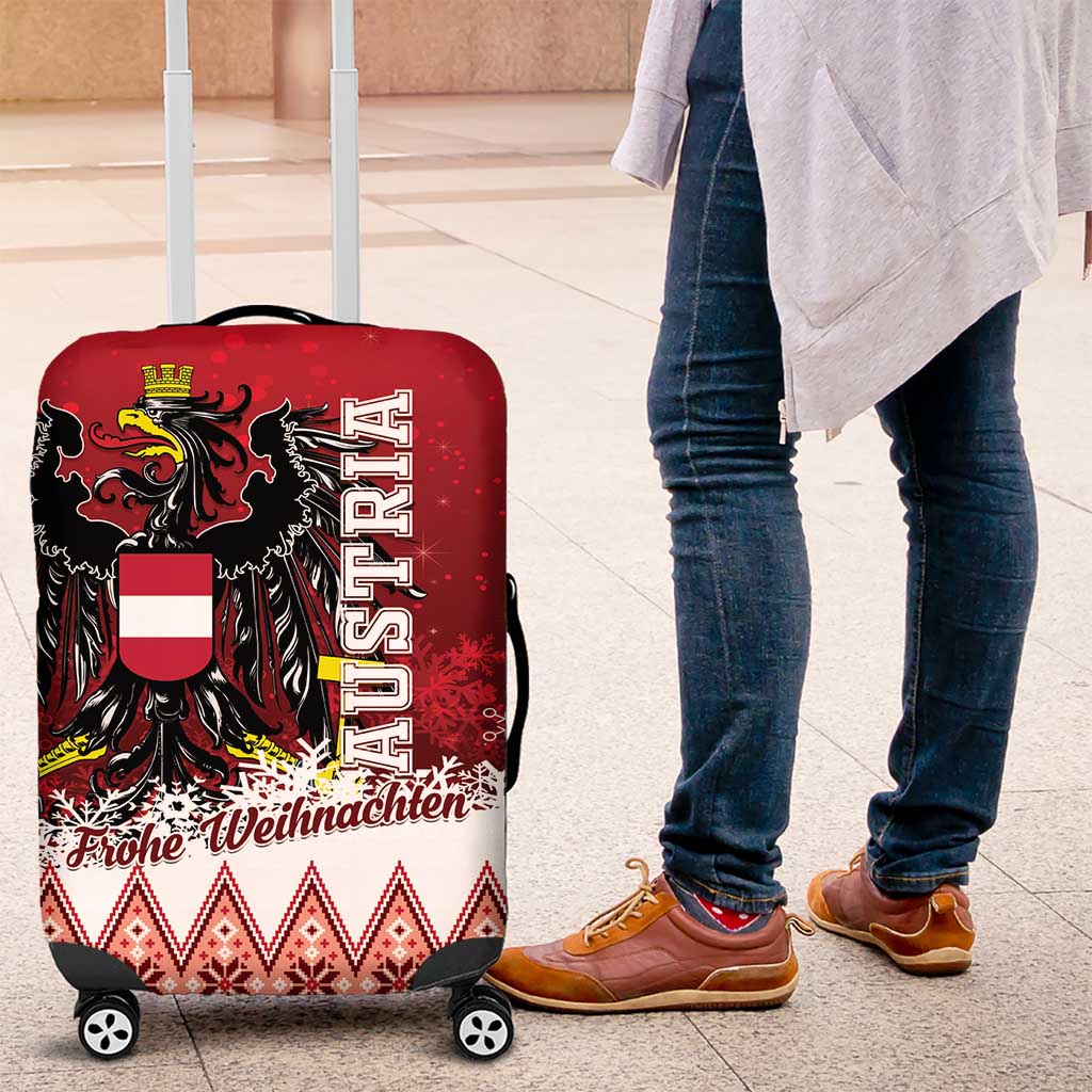 Austria Christmas Eagle Luggage Cover Frohe Weihnachten - Wonder Print Shop