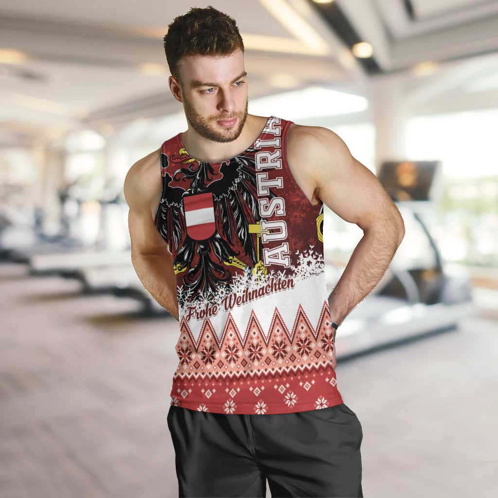 Personalized Austria Christmas Eagle Men Tank Top Frohe Weihnachten - Wonder Print Shop