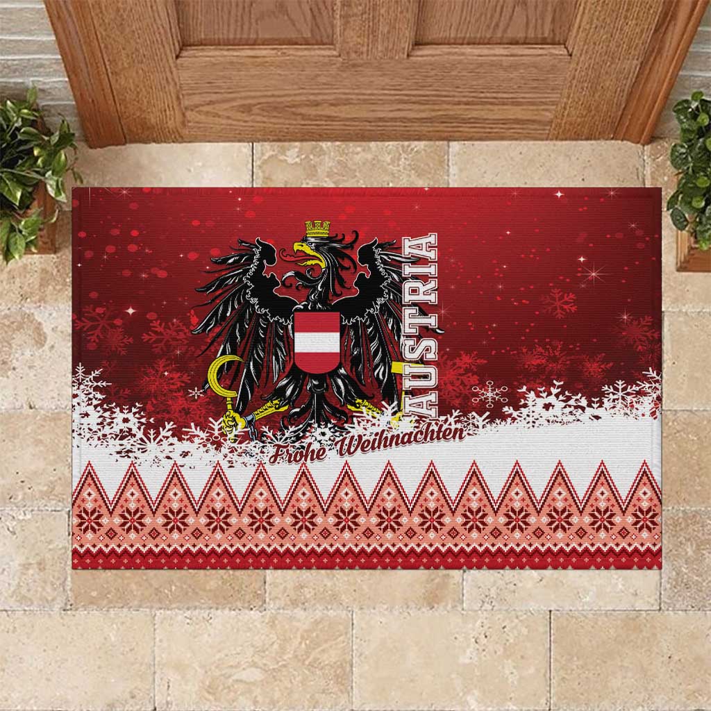 Austria Christmas Eagle Rubber Doormat Frohe Weihnachten - Wonder Print Shop