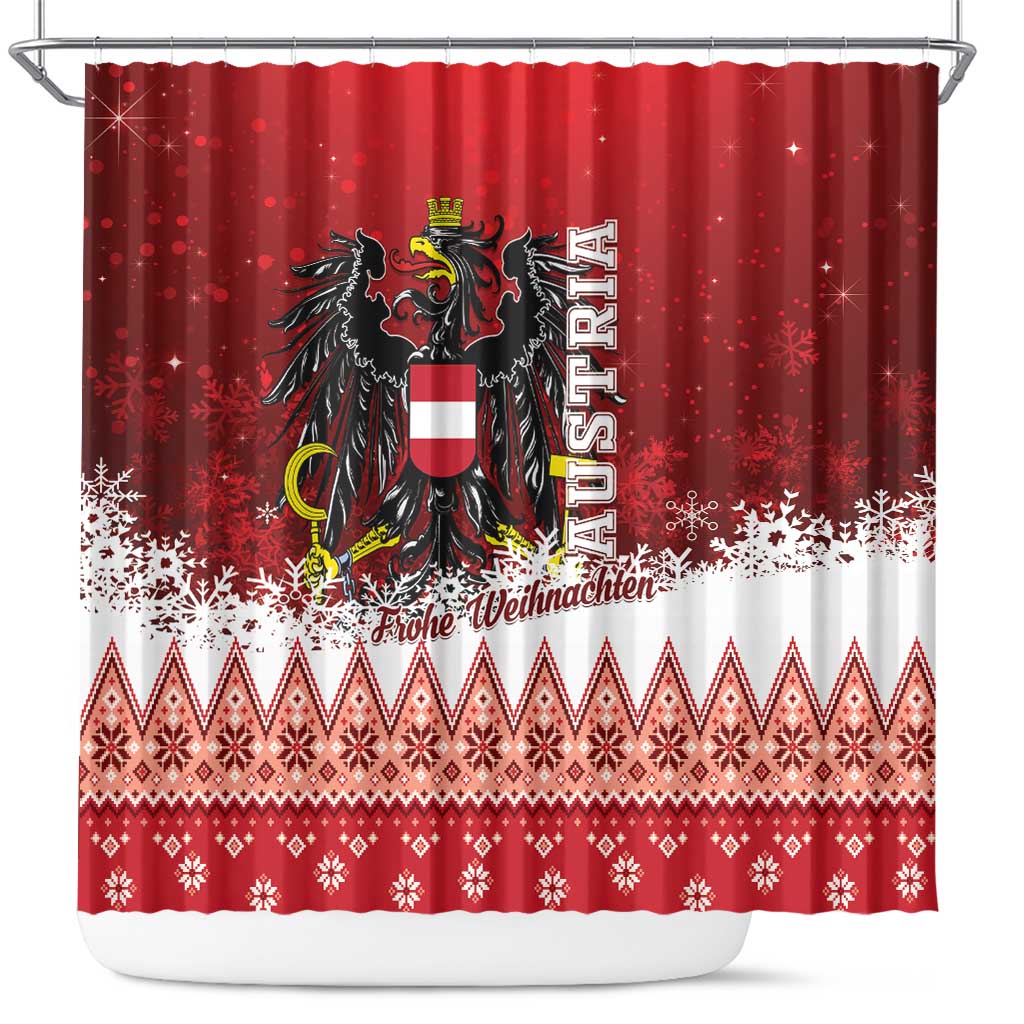 Austria Christmas Eagle Shower Curtain Frohe Weihnachten