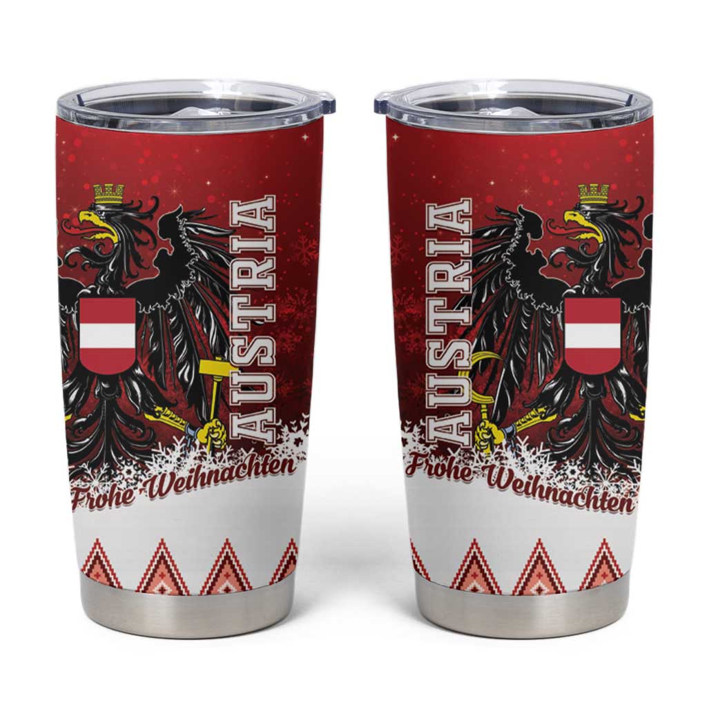 Austria Christmas Eagle Tumbler Cup Frohe Weihnachten - Wonder Print Shop