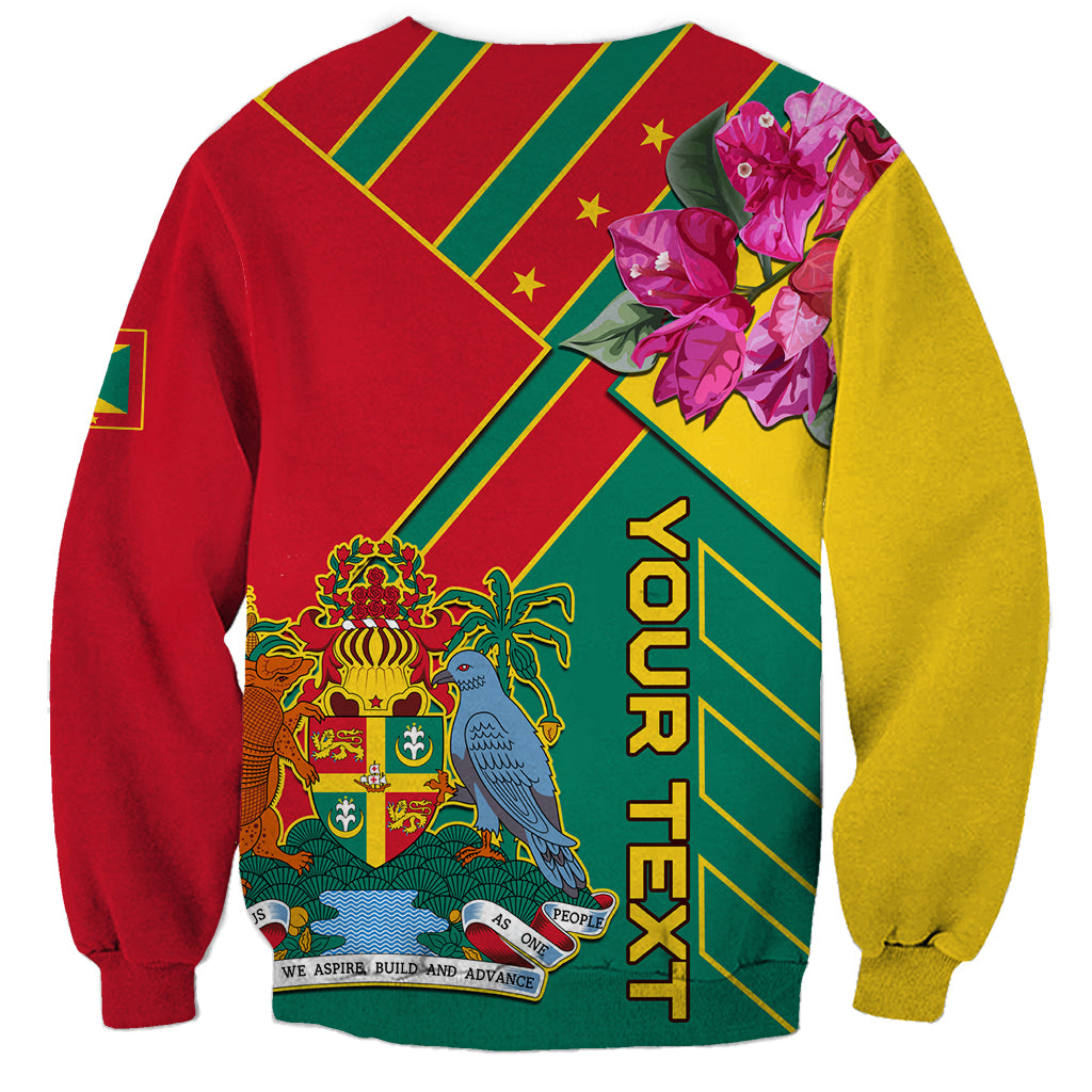 Unisex crewneck sweatshirt with red/yellow/green back graphic, coat of arms and wings
