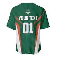 Green cricket jersey back with YOUR TEXT and large 01 number