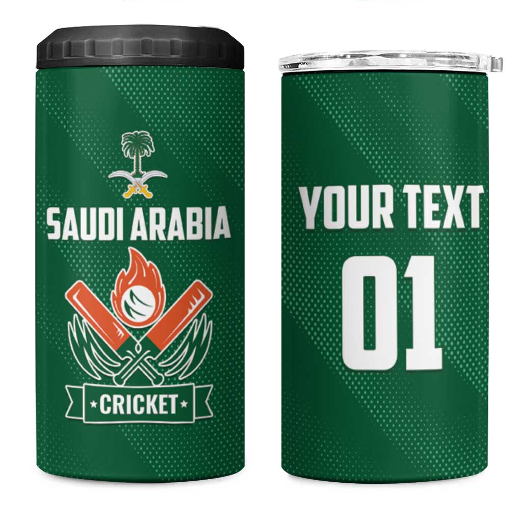 Custom Saudi Arabia Cricket 4 in 1 Can Cooler Tumbler TeamSaudi Go Champions - Wonder Print Shop