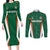 Custom Saudi Arabia Cricket Couples Matching Long Sleeve Bodycon Dress and Long Sleeve Button Shirt TeamSaudi Go Champions - Wonder Print Shop