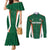 Custom Saudi Arabia Cricket Couples Matching Mermaid Dress and Long Sleeve Button Shirt TeamSaudi Go Champions