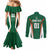 Custom Saudi Arabia Cricket Couples Matching Mermaid Dress and Long Sleeve Button Shirt TeamSaudi Go Champions