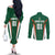 Custom Saudi Arabia Cricket Couples Matching Off The Shoulder Long Sleeve Dress and Long Sleeve Button Shirt TeamSaudi Go Champions