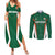 Custom Saudi Arabia Cricket Couples Matching Summer Maxi Dress and Long Sleeve Button Shirt TeamSaudi Go Champions - Wonder Print Shop