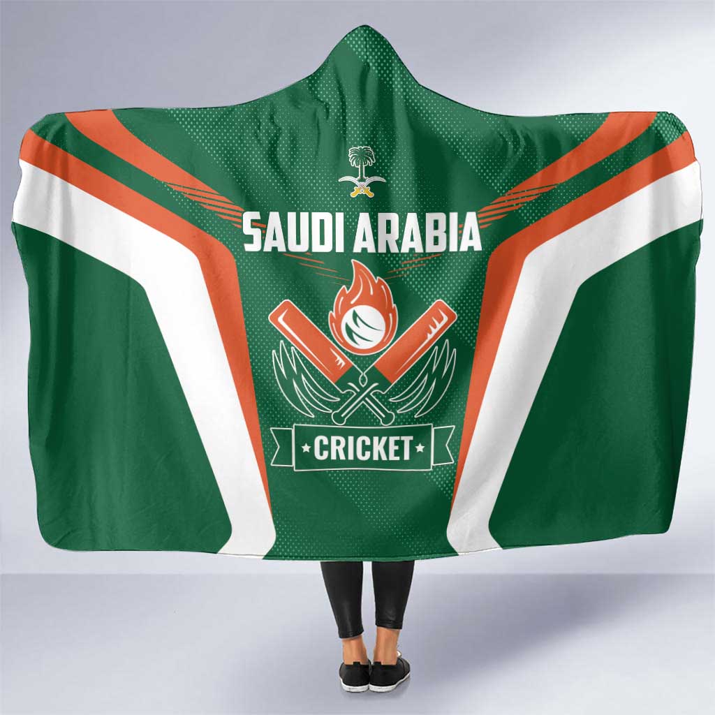 Saudi Arabia Cricket Hooded Blanket TeamSaudi Go Champions LT01