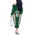 Custom Saudi Arabia Cricket Off The Shoulder Long Sleeve Dress TeamSaudi Go Champions - Wonder Print Shop