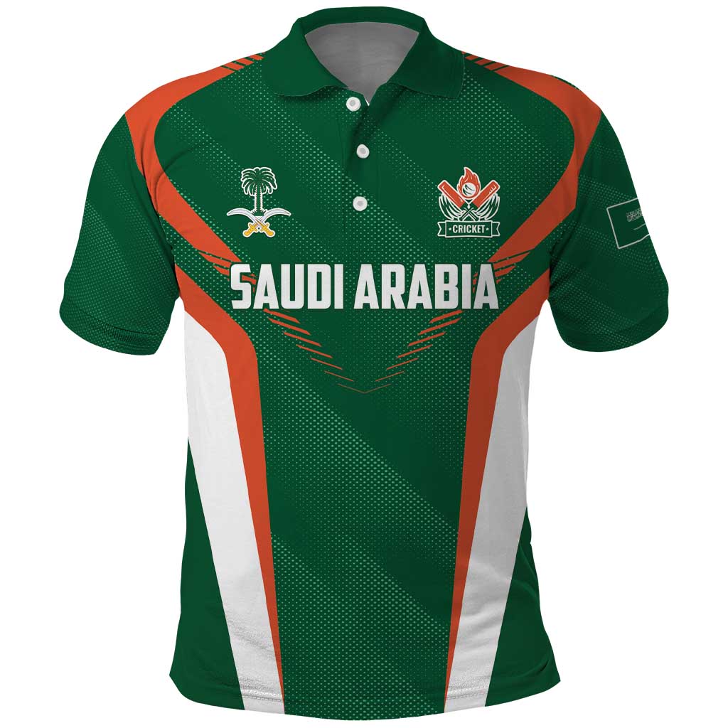 Custom Saudi Arabia Cricket Polo Shirt TeamSaudi Go Champions - Wonder Print Shop