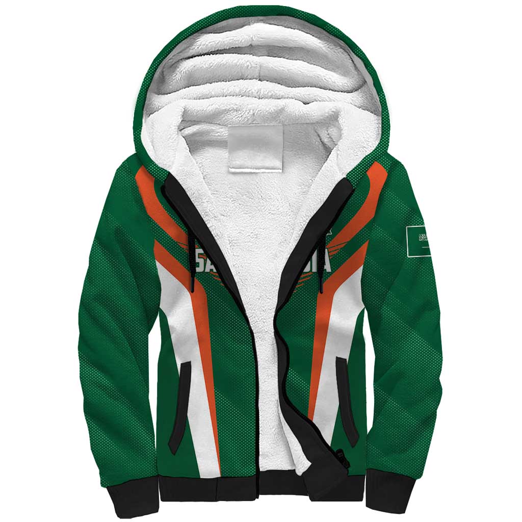 Custom Saudi Arabia Cricket Sherpa Hoodie TeamSaudi Go Champions - Wonder Print Shop