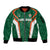 Custom Saudi Arabia Cricket Sleeve Zip Bomber Jacket TeamSaudi Go Champions - Wonder Print Shop