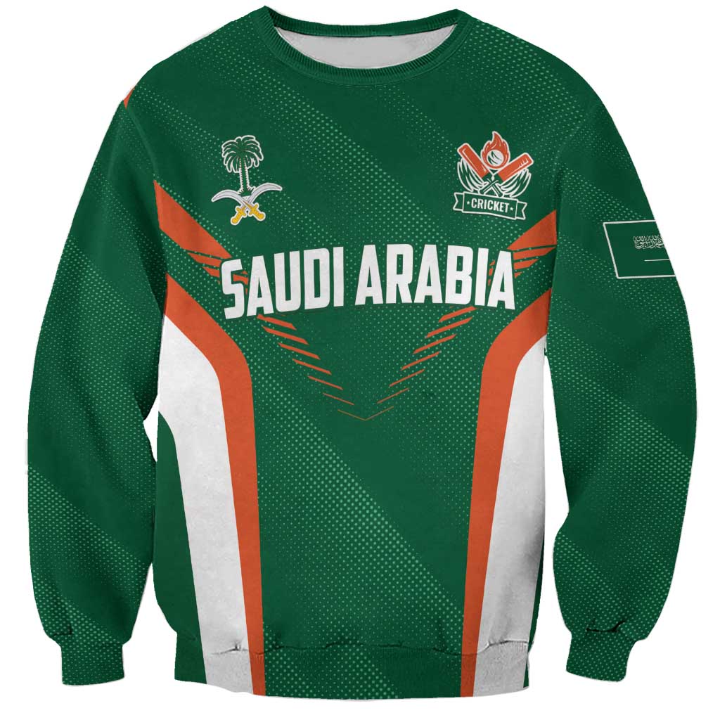 Custom Saudi Arabia Cricket Sweatshirt TeamSaudi Go Champions - Wonder Print Shop