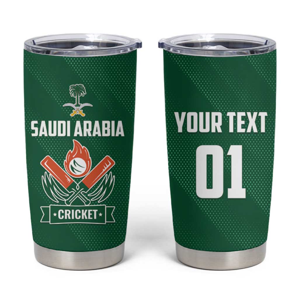 Custom Saudi Arabia Cricket Tumbler Cup TeamSaudi Go Champions - Wonder Print Shop