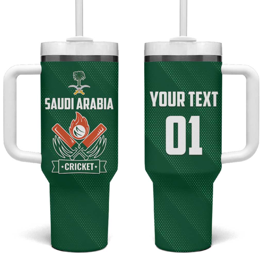 Custom Saudi Arabia Cricket Tumbler With Handle TeamSaudi Go Champions - Wonder Print Shop