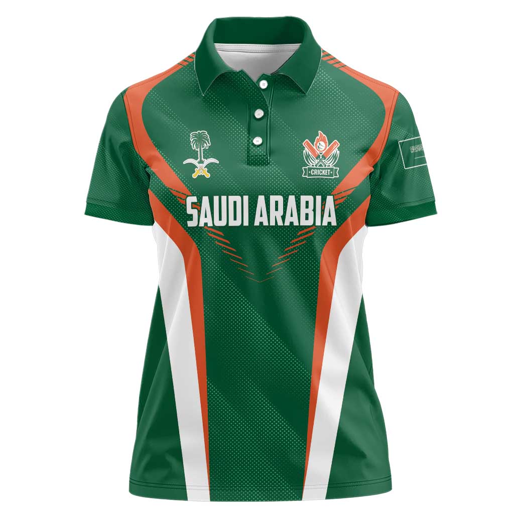 Custom Saudi Arabia Cricket Women Polo Shirt TeamSaudi Go Champions - Wonder Print Shop