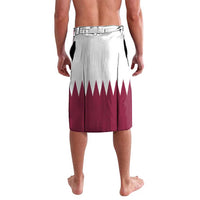 Boys maroon and white lavalava with zigzag hem and number 01 back view