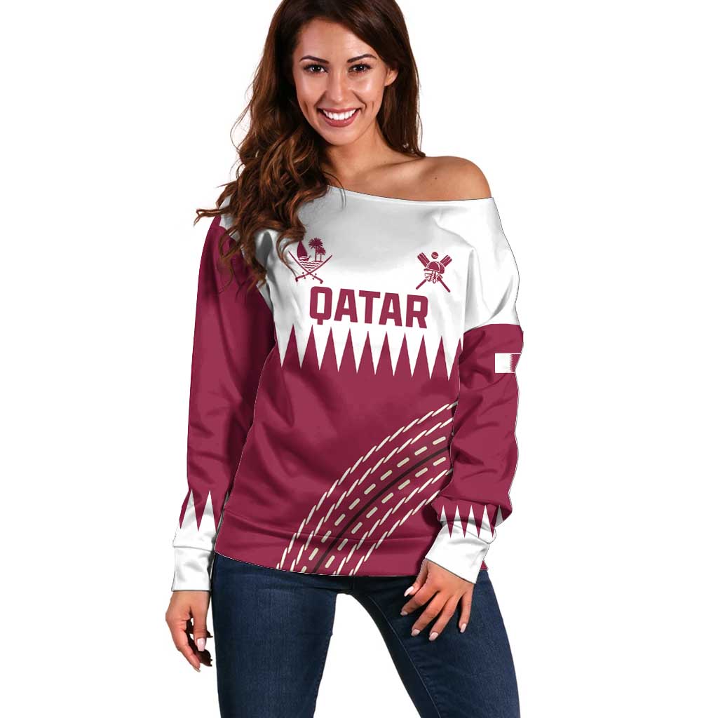 Custom Qatar Cricket Off Shoulder Sweater Come On Boys