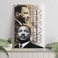 MLK Day canvas wall art showing two portraits and vertical quote typography