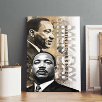 MLK Day canvas wall art with two black-and-white portraits and vertical quote typography