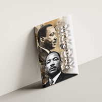 MLK Day canvas wall art featuring two faces with vertical quote lettering