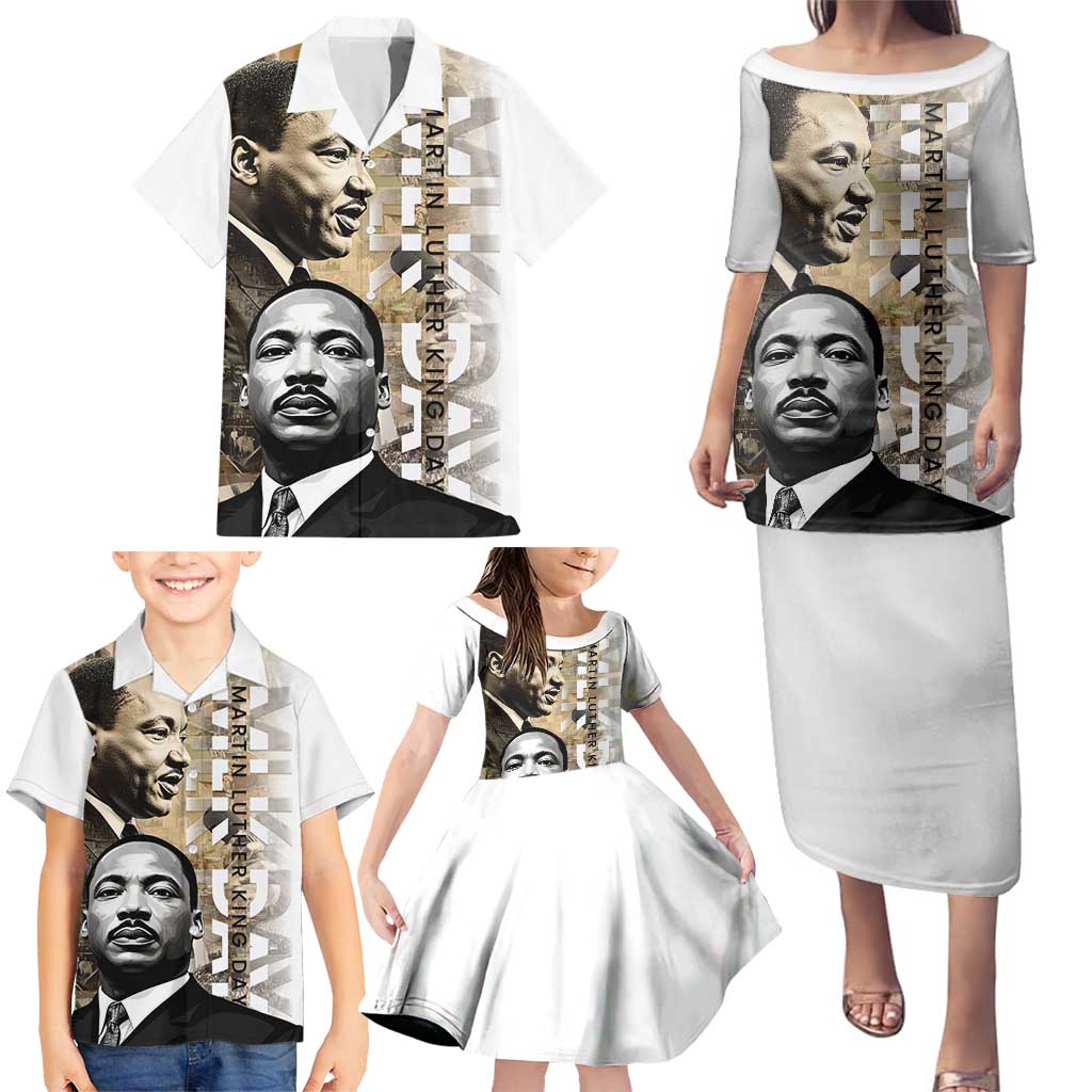 Martin Luther King Jr Day Family Matching Puletasi and Hawaiian Shirt MLK His Dream Still Matters - Wonder Print Shop