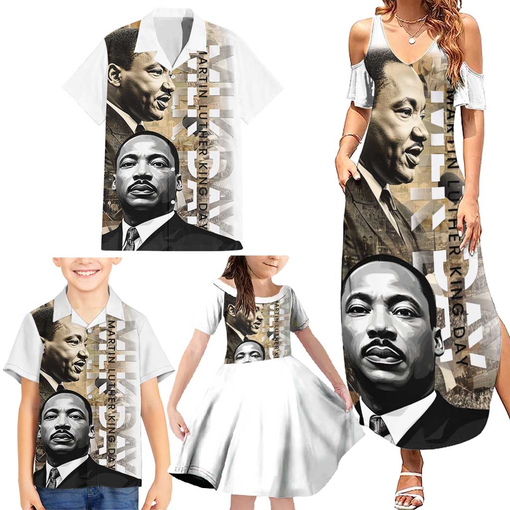 Martin Luther King Jr Day Family Matching Summer Maxi Dress and Hawaiian Shirt MLK His Dream Still Matters - Wonder Print Shop