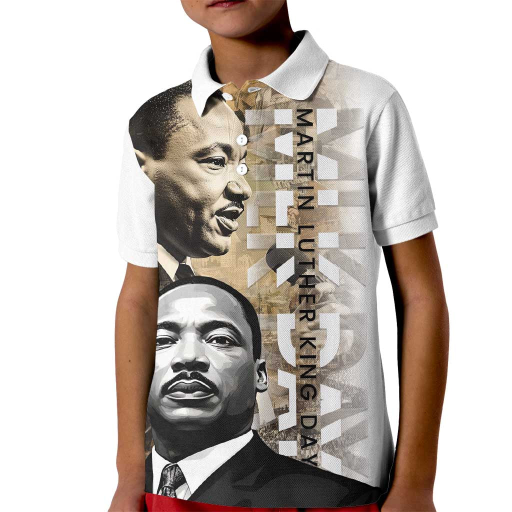 Martin Luther King Jr Day Kid Polo Shirt MLK His Dream Still Matters - Wonder Print Shop