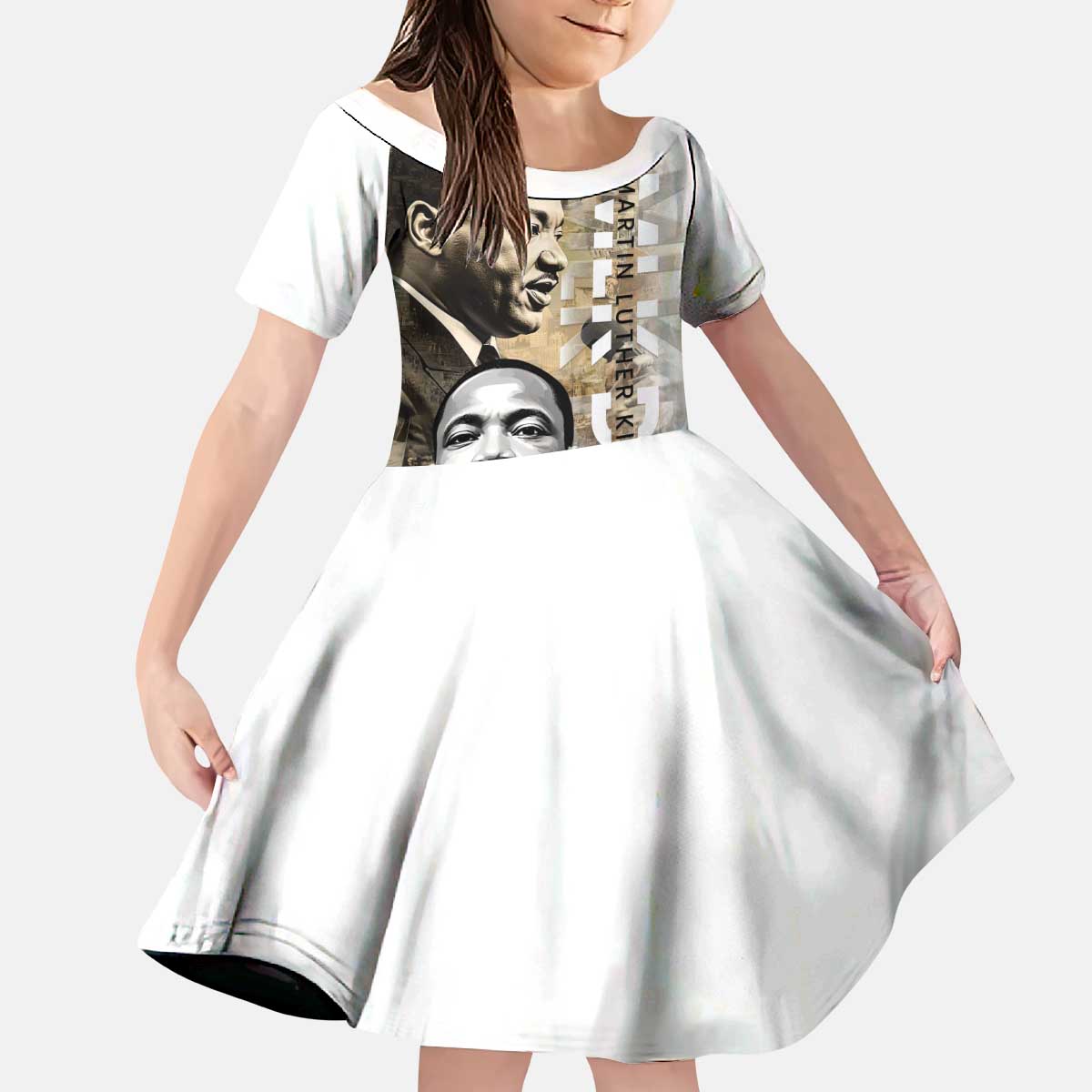 Martin Luther King Jr Day Kid Short Sleeve Dress MLK His Dream Still Matters - Wonder Print Shop