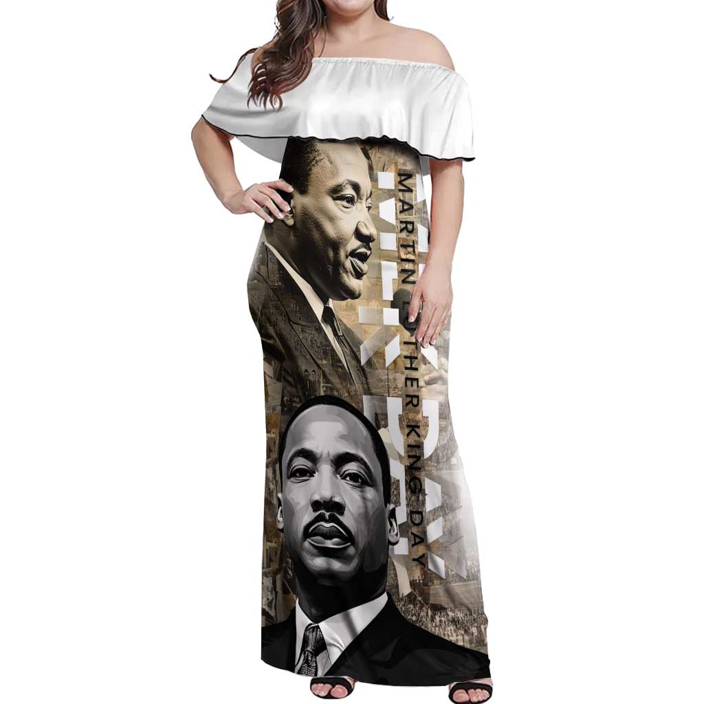 Martin Luther King Jr Day Off Shoulder Maxi Dress MLK His Dream Still Matters - Wonder Print Shop