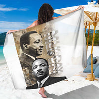 Martin Luther King Jr Day sarong: white with MLK portrait panel and vertical text print