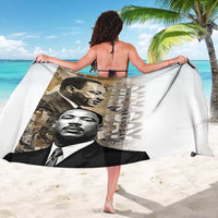 Martin Luther King Jr Day sarong, white with two MLK portraits and vertical text