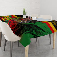 Bob Marley birthday tablecloth with reggae-style graphic print on dark background