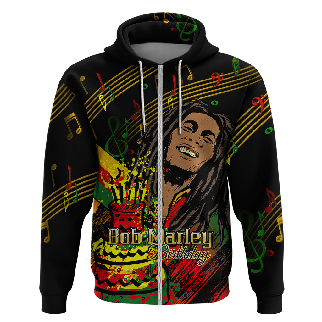 Legend Bob Birthday Zip Hoodie The Father of Reggae - Wonder Print Shop