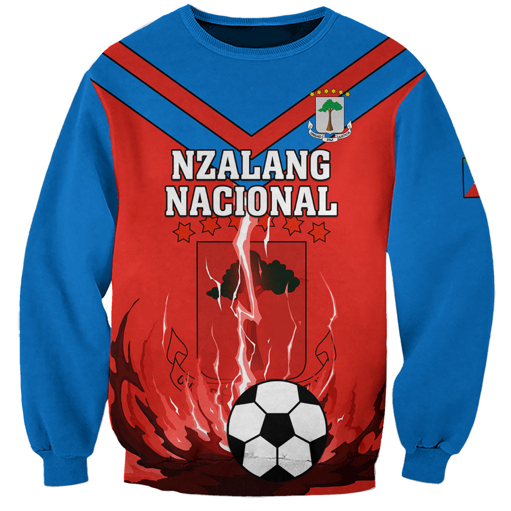 Blue-red football sweatshirt with NZALANG NACIONAL graphic and soccer ball
