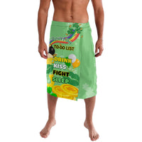 Green St. Patrick's Day sarong skirt with shamrock print and 'To-Do List' text
