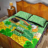 Green shamrock quilt bed set with rainbow and to-do list graphics