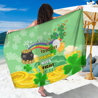 Green St. Patrick's Day sarong with shamrocks and “To-Do List” print