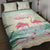 Bonaire Flamingos Quilt Bed Set Summer Time Beach Concept