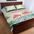 Bonaire Flamingos Quilt Bed Set Summer Time Beach Concept