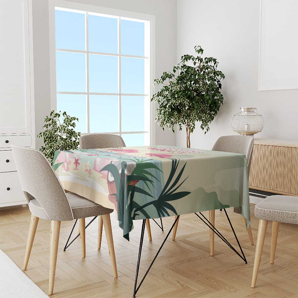 Bonaire Flamingos Tablecloth Summer Time Beach Concept