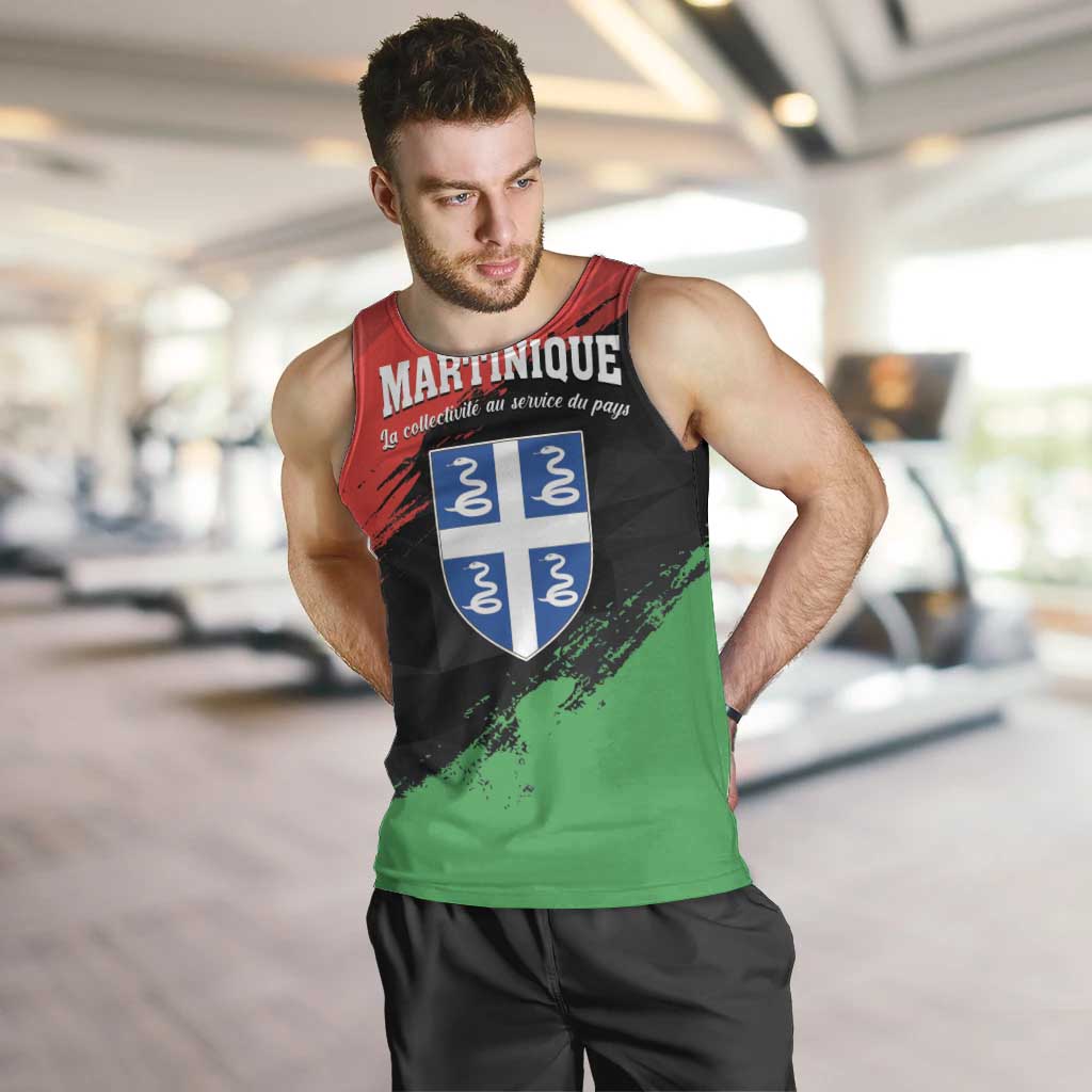 Personalised Martinique Men Tank Top La collectivite au service du pays