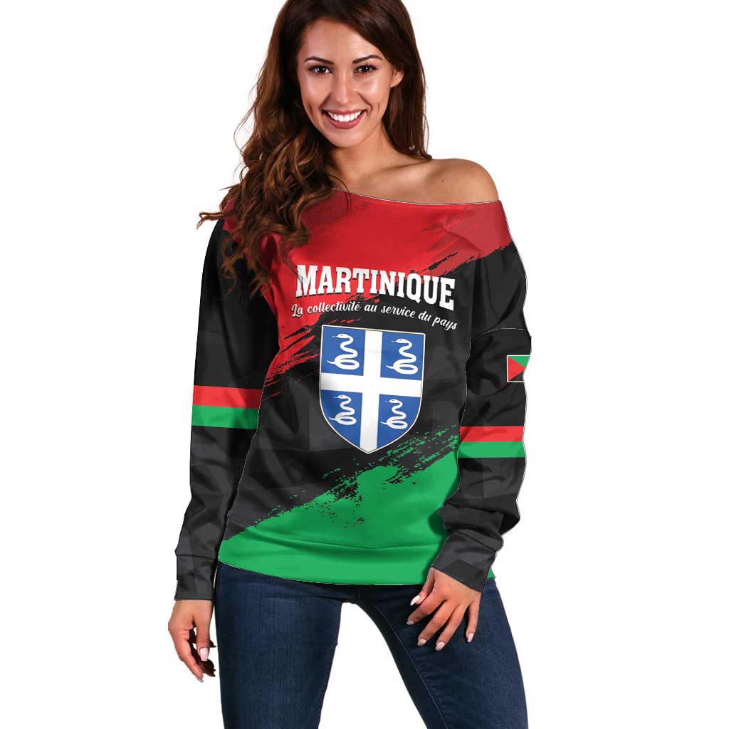 Personalised Martinique Off Shoulder Sweater La collectivite au service du pays