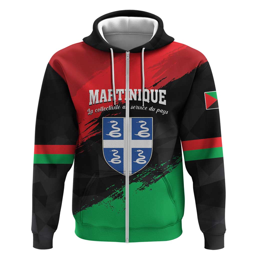 Personalised Martinique Zip Hoodie La collectivite au service du pays