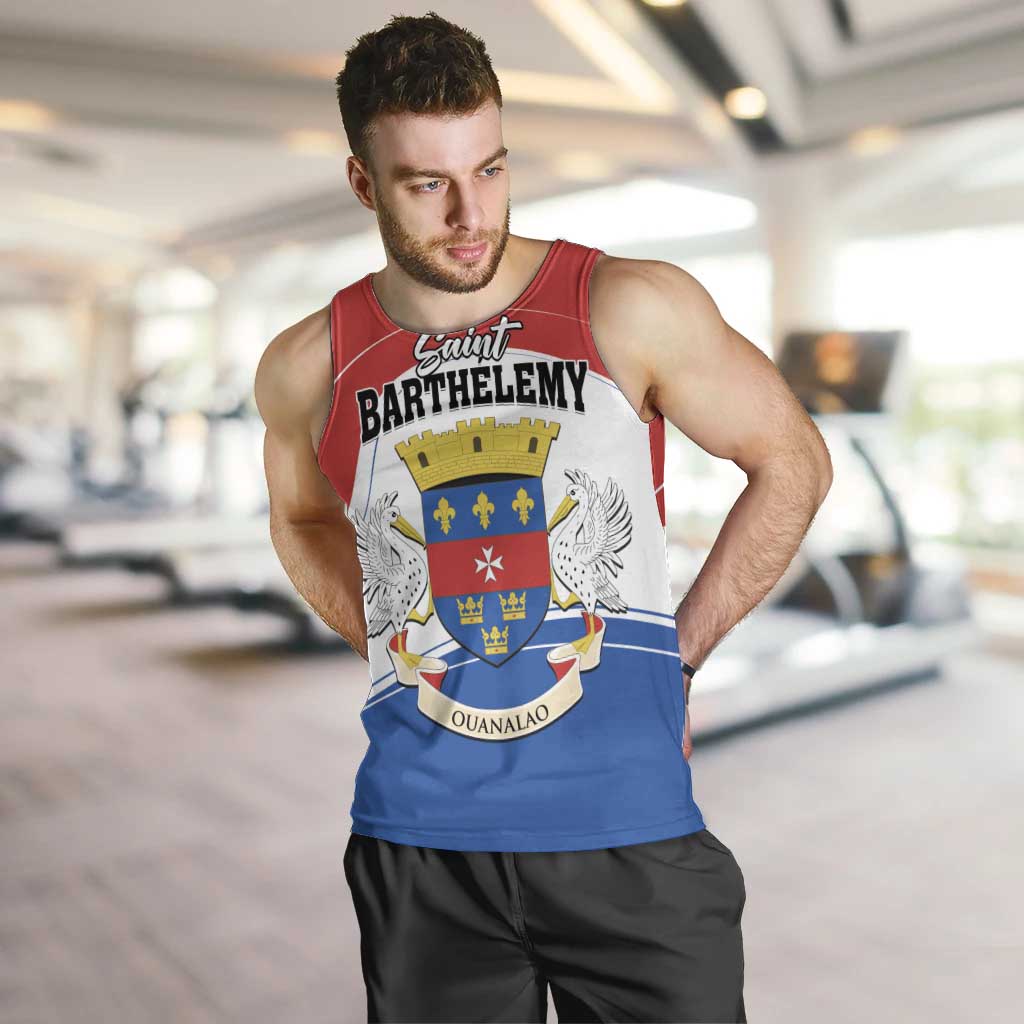 Personalised Saint Barthelemy Men Tank Top Ouanalao Coat of Arms