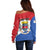 Personalised Saint Barthelemy Off Shoulder Sweater Ouanalao Coat of Arms