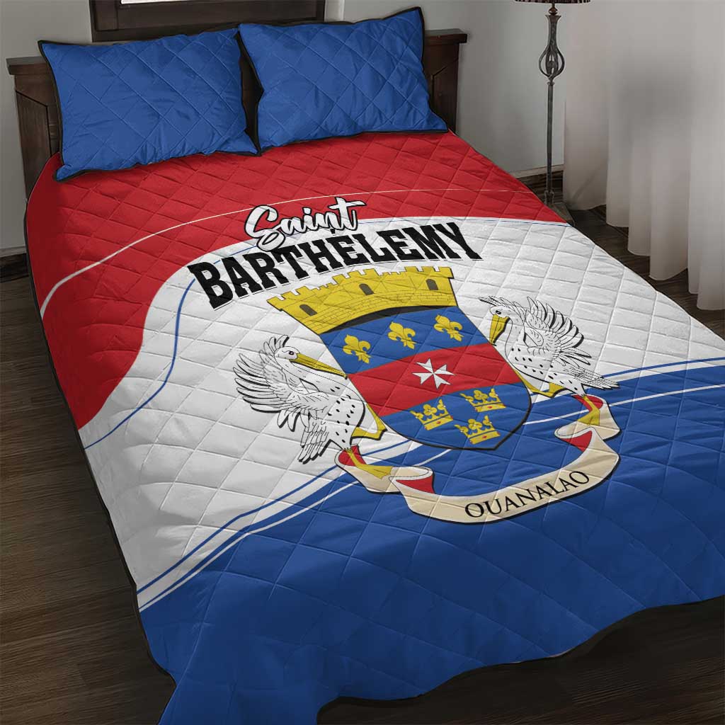 Saint Barthelemy Quilt Bed Set Ouanalao Coat of Arms