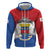 Personalised Saint Barthelemy Zip Hoodie Ouanalao Coat of Arms